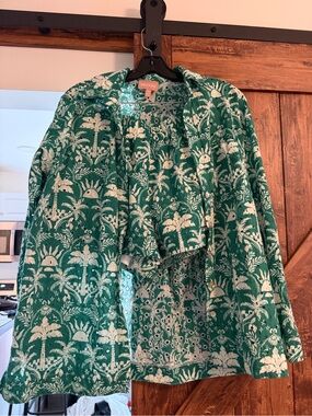 Show Me Your MuMu Green and White Printed Swim Coverup